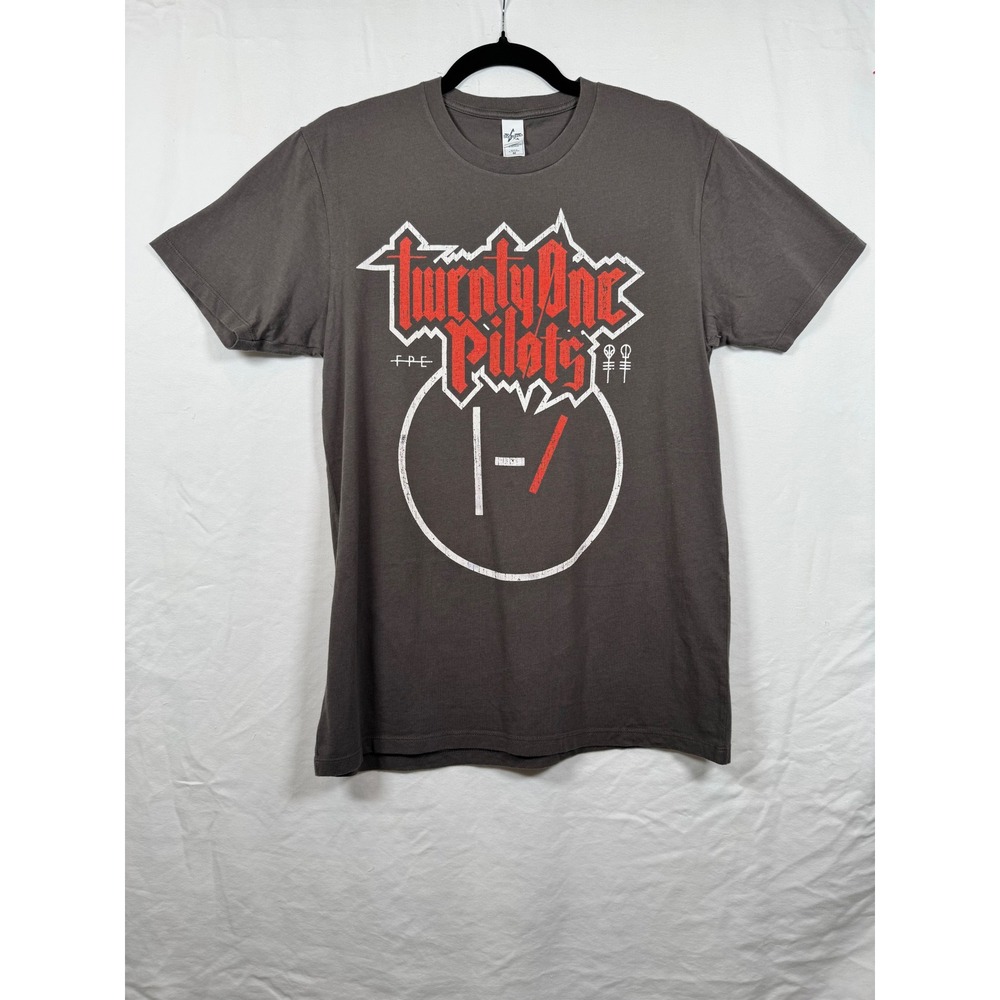 Twenty One Pilots Clique Band Tee Charcoal Gray Graphic T-Shirt Mens Medium